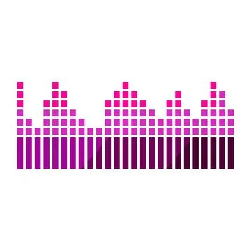 Digital sound waveform visualizing audio frequency bands Stock Illustration