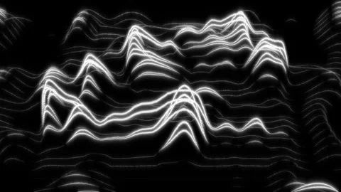 Digital Sound Waves Background, Retro Audio Design Decoration Stock Footage 135999901