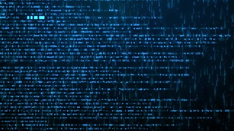 Digital Source Code Scrolling Animation. Cybersecurity and Hacker Terminal Loop. Stock Footage 320529852