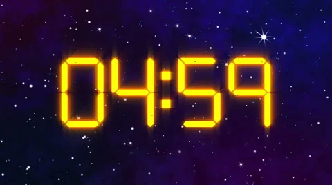 Digital Space 5 Minute Countdown Stock Footage