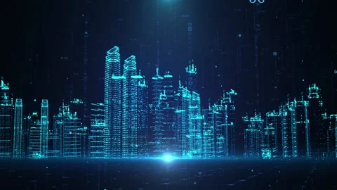 Digital space 5g virtual future technology smart city animation Stock Footage 146960661