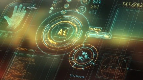 Digital space with artificial intelligence processing data. Stock Footage 250259246