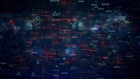 Digital space background with glow and data Stock Footage 173384948