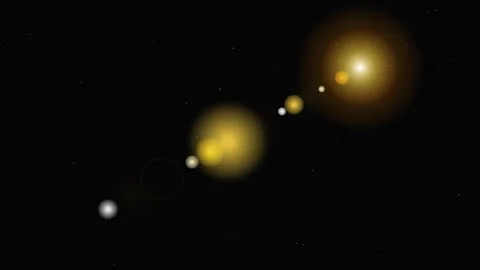 Digital space background with glowing planets and stars creating a science .. Video stock 341592294