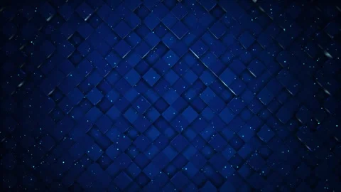 Digital space blocks geometric shapes square pattern crypto chain. surface waves Stock Footage 311674345