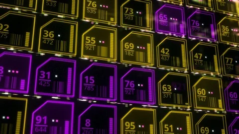 Digital space with computer cells in futuristic style. Animation. Background of Stock Footage 121672355