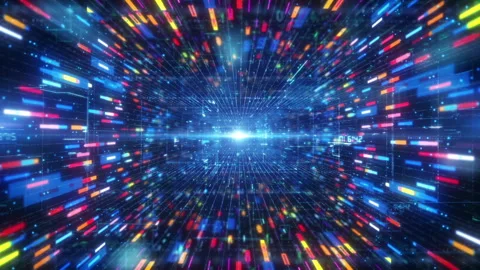 Digital Space Data Tunnel Stock Footage 235886242