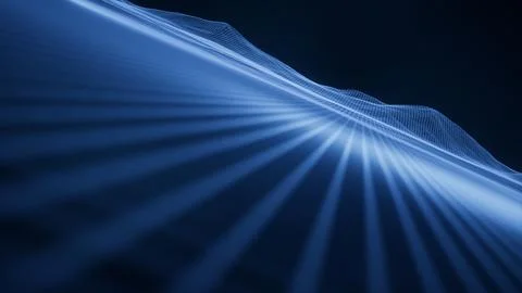 Digital space with glowing lines, 3d rendering. Stock Illustration