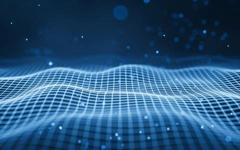 Digital space with glowing lines, 3d rendering. Foto stock