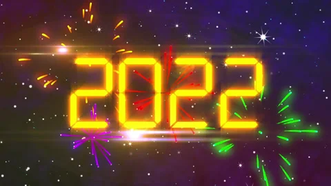 Digital Space Happy New Year Flares 2022  Stock Footage 166797136
