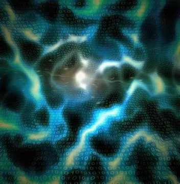 Digital space Lights and binary code. Copyright: xZoonar.com/BrucexRolffx ... 스톡 사진