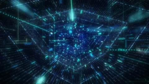 Digital Space Tunnel Stock Footage 219528428