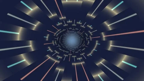 Digital Spacetime Tunnel Background Seamless Loop Stock Footage 342376662