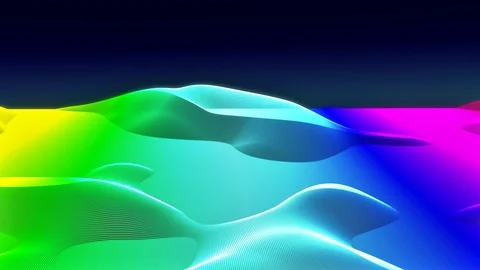 Digital spectrum colour landscape floating swirl ideal motion graphic. Video stock 105893465