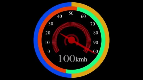 Digital speed meter animation, Speedometer Display on Black Background, spe.. 스톡 동영상 334359609