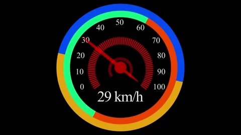 Digital speed meter animation, Speedometer Display on Black Background, spe.. 動画素材 334359615