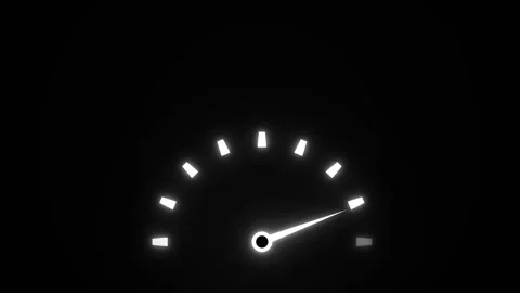 Digital Speedometer Animation on Black Background with Increasing Speed. Stock Footage 336620080