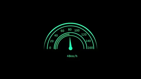Digital speedometer animation showing increasing speed on black background .. Stock Footage 332158472