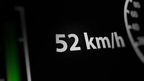 Digital Speedometer on Car Dashboard Stock Footage 118636908