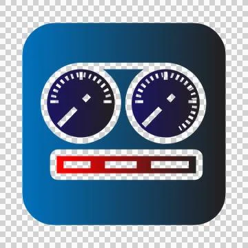 Digital speedometer dashboard display with fuel gauge. Stock Illustration