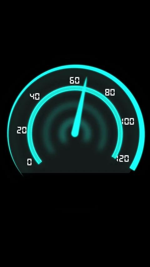 Digital Speedometer Display with Blue Graphics Stock Footage 337462693