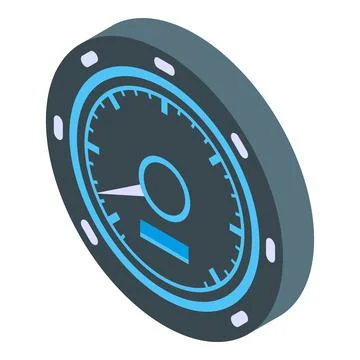 Digital speedometer icon, isometric style Stock Illustration