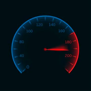 Digital speedometer illustration Stock Illustration