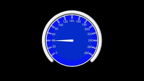 Digital speedometer measures high speed data transfer rates. Automotive spe.. Stock Footage 337817624
