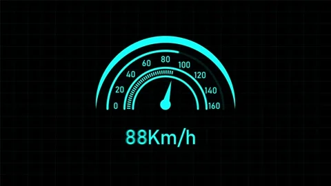 Digital Speedometer or Tachometer indicator icon animation Stock Footage 320624116
