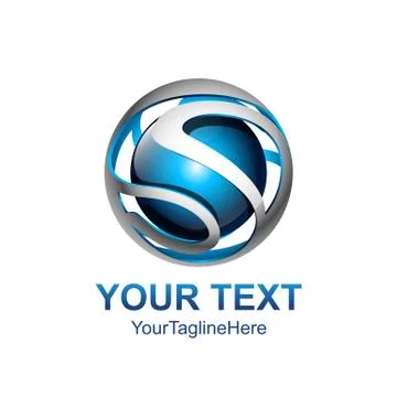 Digital sphere abstract Logo design vector template. Creative business Logoty Stock Illustration