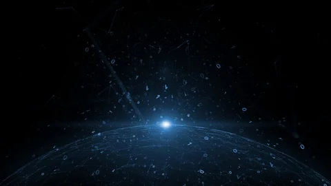 Digital sphere with binary numbers animation Stock Footage 129766903