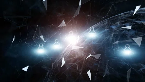 Digital sphere cyberspace with people network animation Stock Footage 324195036