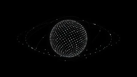 Digital Sphere Eye Structure With Data Points Stock Footage 344383078