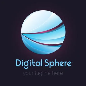 Digital Sphere Logotype 스톡 일러스트