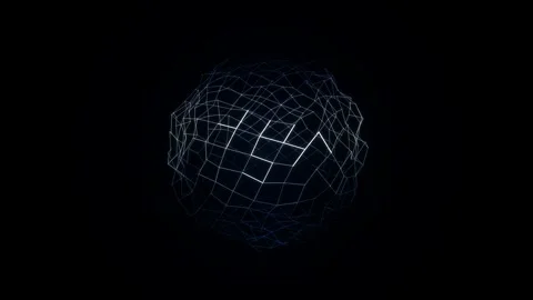 Digital sphere made of glowing nodes Stock Footage 339677789