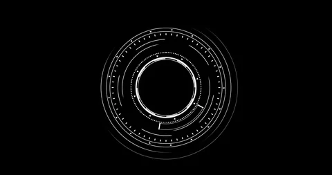 Digital sphere with moving dots, lines on Alpha Channel. Abstract fantasy. HUD. Stock Footage 104561331