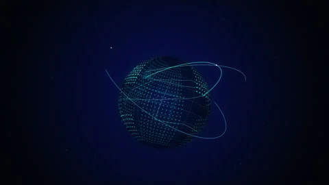 Digital sphere network connection technology data global innovation cyber 動画素材 347564363