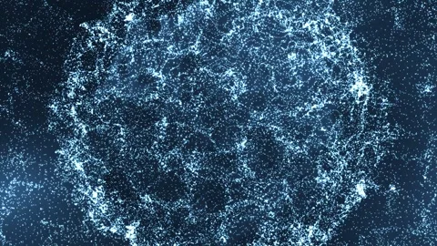 Digital sphere of particles. Visualization of big data and cyber space Stock Footage 251491828