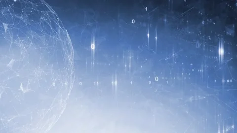 Digital sphere with shining binary numbers network Stock Footage 141003584