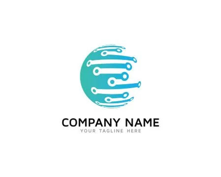 Digital Sphere World Technology Icon Logo Design Element Stock Illustration