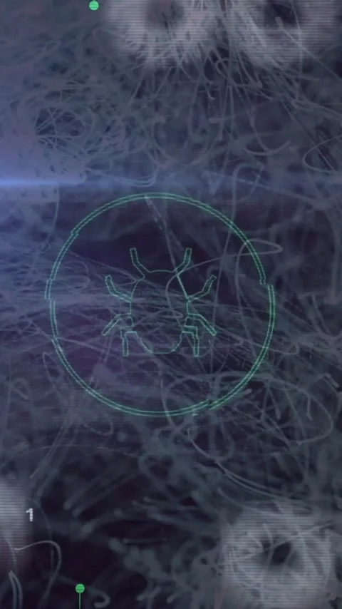 Digital spider animation with binary code and abstract light effects 動画素材 344285157