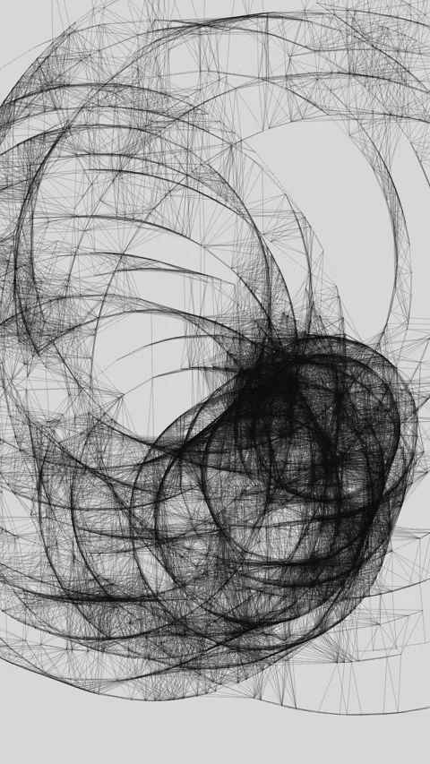 Digital spiral network with connected circular nodes Stock-Footage 329142675