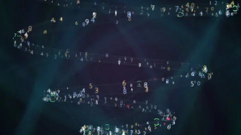 Digital Spiral Numbers Flow Across a Dark Background Stock-Footage 320880830
