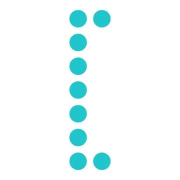 Digital square bracket display board round dot Stock Illustration