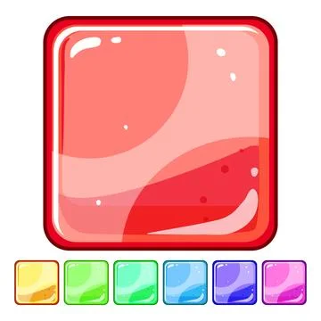 Digital square game button cartoon vector graphic Ilustración de archivo