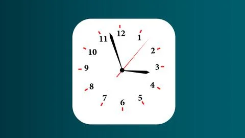 Digital square shape beautiful clock design isolated colorful illustration .. Illustrazione stock