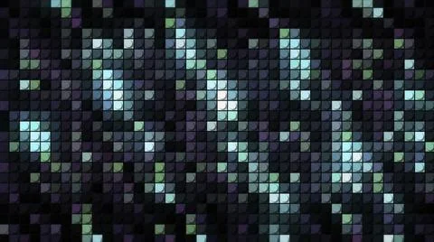 Digital squares abstract pattern, seamless loop. Motion. Turquoise and purple Stock Illustration