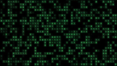 Digital squares letter of zero and one are moving randomly video Stock Footage 335681428