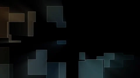 Digital squares move randomly in cyberspace Vídeo Stock 252404610