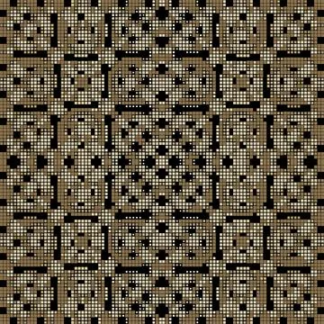 Digital squares seamless pattern. Vector colorful tribal ethnic style backgro Illustrazione stock